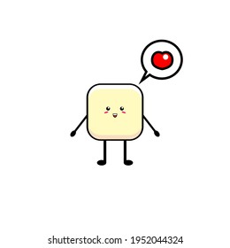Vector design of cute sugar character loving something