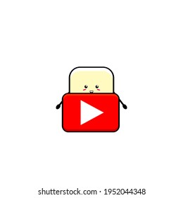 Vector design of cute sugar character carrying button
