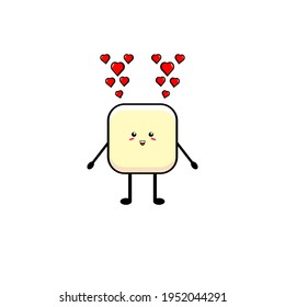 Vector design of cute sugar characters in love