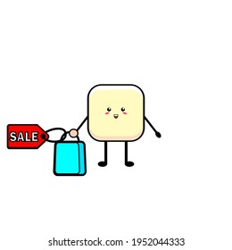 Vector design of cute sugar characters shopping
