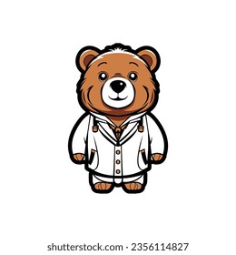 Vector Design Cute Teddy Bear Becoming Doctor  Medical Bear Illustration