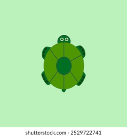 Vector design of cute turtle toy on light green background. Suitable for children's concepts, animal character illustrations, educational toy products, and fun marine themes