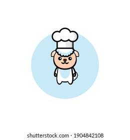 Vector design of cute white lamb to be a chef