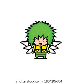 Vector design of cute winged boy
