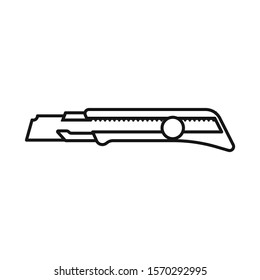 Vector design of cutter and knife sign. Graphic of cutter and penknife stock symbol for web.