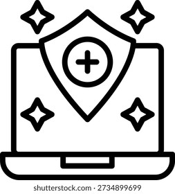 Vetor Design Cyber Hygiene Ícone Estilo