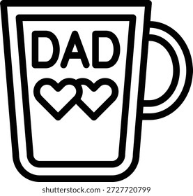 Estilo de ícone da caneca DAD do design do vetor