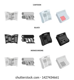 Vector design of daily and folded icon. Set of daily and paper stock vector illustration.