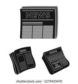 Vector design of daily and folded sign. Collection of daily and paper vector icon for stock.