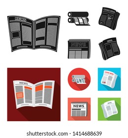 Vector design of daily and folded symbol. Set of daily and paper vector icon for stock.