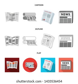 Vector design of daily and folded symbol. Set of daily and paper vector icon for stock.