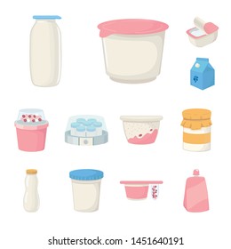 Vector design of dairy and fresh symbol. Set of dairy and food stock symbol for web.