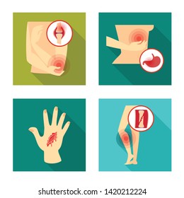 Vector design of damage and wound icon. Collection of damage and rendering vector icon for stock.
