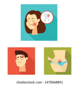 Vector design of damage and wound sign. Set of damage and rendering vector icon for stock.