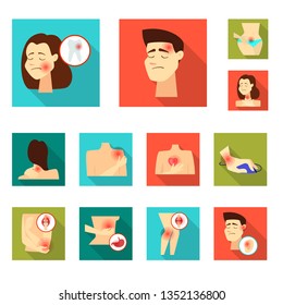 Vector design of damage and wound symbol. Collection of damage and rendering stock vector illustration.