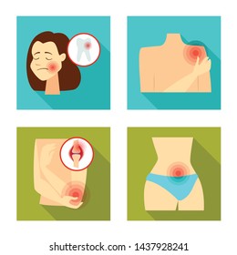 Vector design of damage and wound symbol. Collection of damage and rendering stock vector illustration.