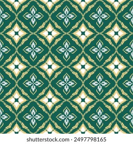 Vector design of Damask fabric, suitable for making curtain patterns, wallpapers, backgrounds, patterns, decorations, windows, curtains, bed sheets, carpets, pillows, tablecloths, green floral pattern