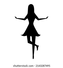 vector design, dancing girl shape illustration