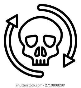 Estilo de ícone do ciclo de morte do projeto do vetor