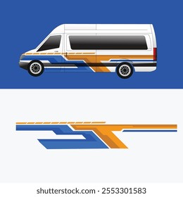 vector design decal livery background car van body, modern sticker