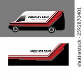 vector design decal livery pattern red black wrapping body cargo van car
