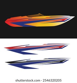 vector design decal livery wrap body motor boat 