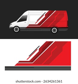 vetor design decalque wrap corpo carga van carro.