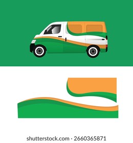 Diseño de Vector Calcomanía Wrap Body Car Van Cargo Company Entrega