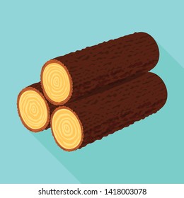 Vector design of deck and firewood logo. Collection of deck and ring stock symbol for web.