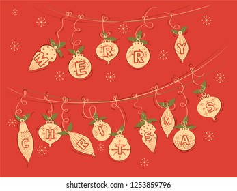 Vector design of Decorated ball for Merry Christmas and Happy New Year Holiday celebration background