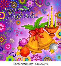 Vector design of Decorated candle for Merry Christmas Holiday celebration background