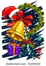 Vector design of Decorated candle for Merry Christmas and Happy New Year Holiday celebration background