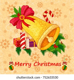 Vector design of Decorated candle for Merry Christmas and Happy New Year Holiday celebration background