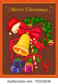 Vector design of Decorated candle for Merry Christmas and Happy New Year Holiday celebration background