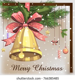 Vector design of Decorated candle for Merry Christmas and Happy New Year Holiday celebration background