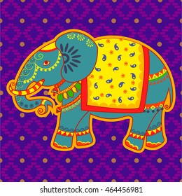 Vector design of decorated elephant in Indian art style