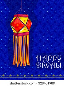 Diseño vectorial de lámpara decorada colgante para la celebración del Diwali
