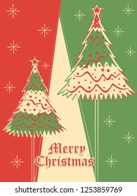 Vector design of Decorated Tree for Merry Christmas Holiday celebration background