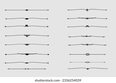 vector design decoration pattern. Set of decorative vintage frames and short Dividers set, editable