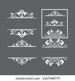 Vector Design of Decorative Border Elements in White