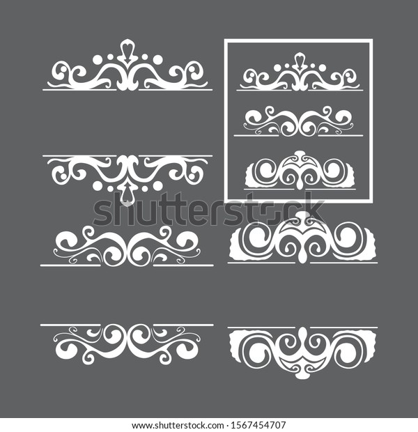 Vector\
Design of Decorative Border Elements in\
White