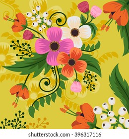 Vector design of decorative floral background