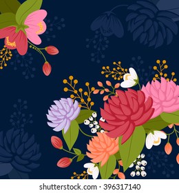Vector design of decorative floral background