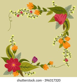 Vector design of decorative floral background