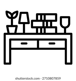 Estilo de Ícone Dedicado de Mesa de Design de Vetor