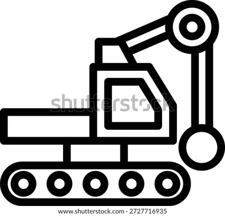 Vector Design Demolition Crane Icon Style