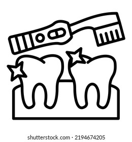 Diseño de vectores Estilo de icono de limpieza dental