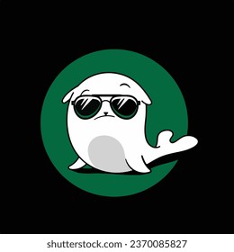 Vector design depicting a seal wearing glasses
