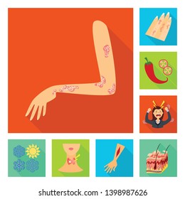 Vector design of dermatology and disease icon. Collection of dermatology and medical  stock vector illustration.