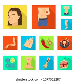 Vector design of dermatology and disease logo. Set of dermatology and medical  stock vector illustration.